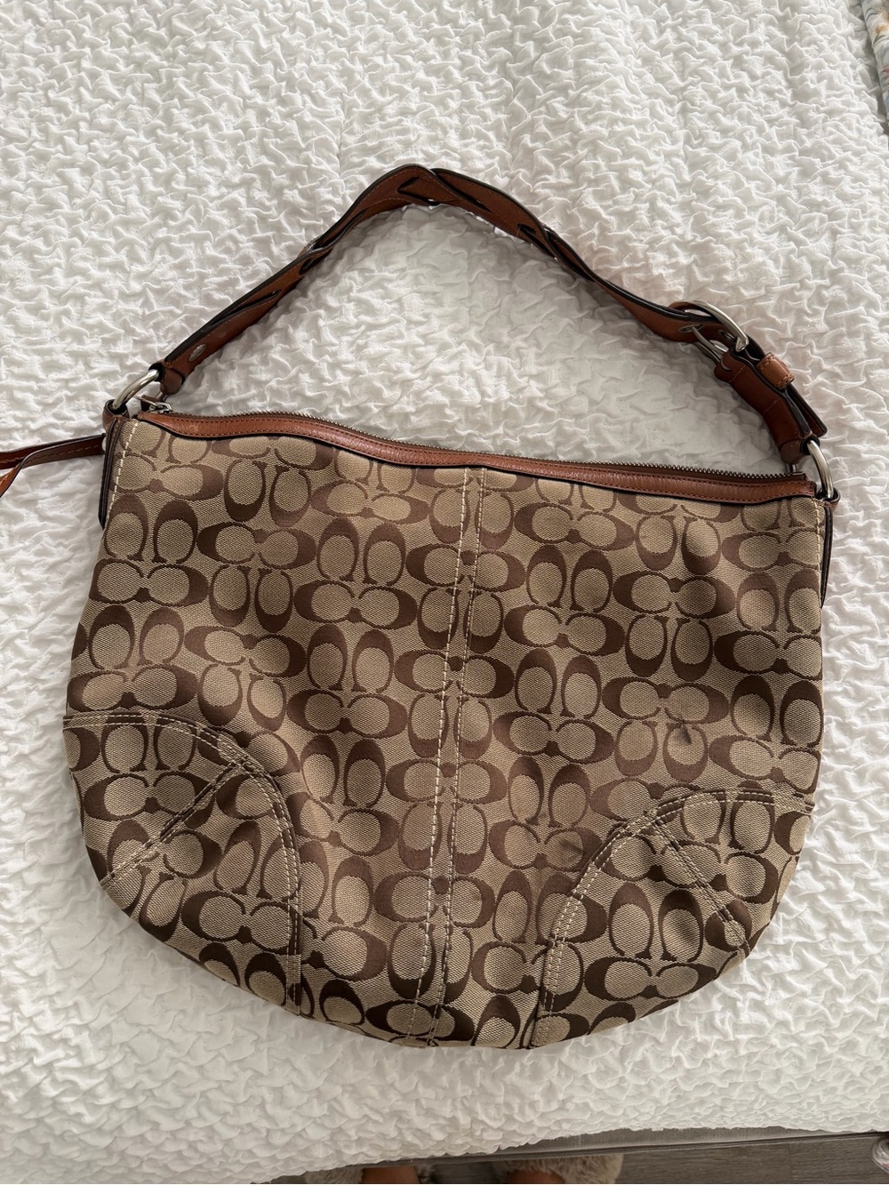 Coach Signature Canvas Hobo in Brown/Tan